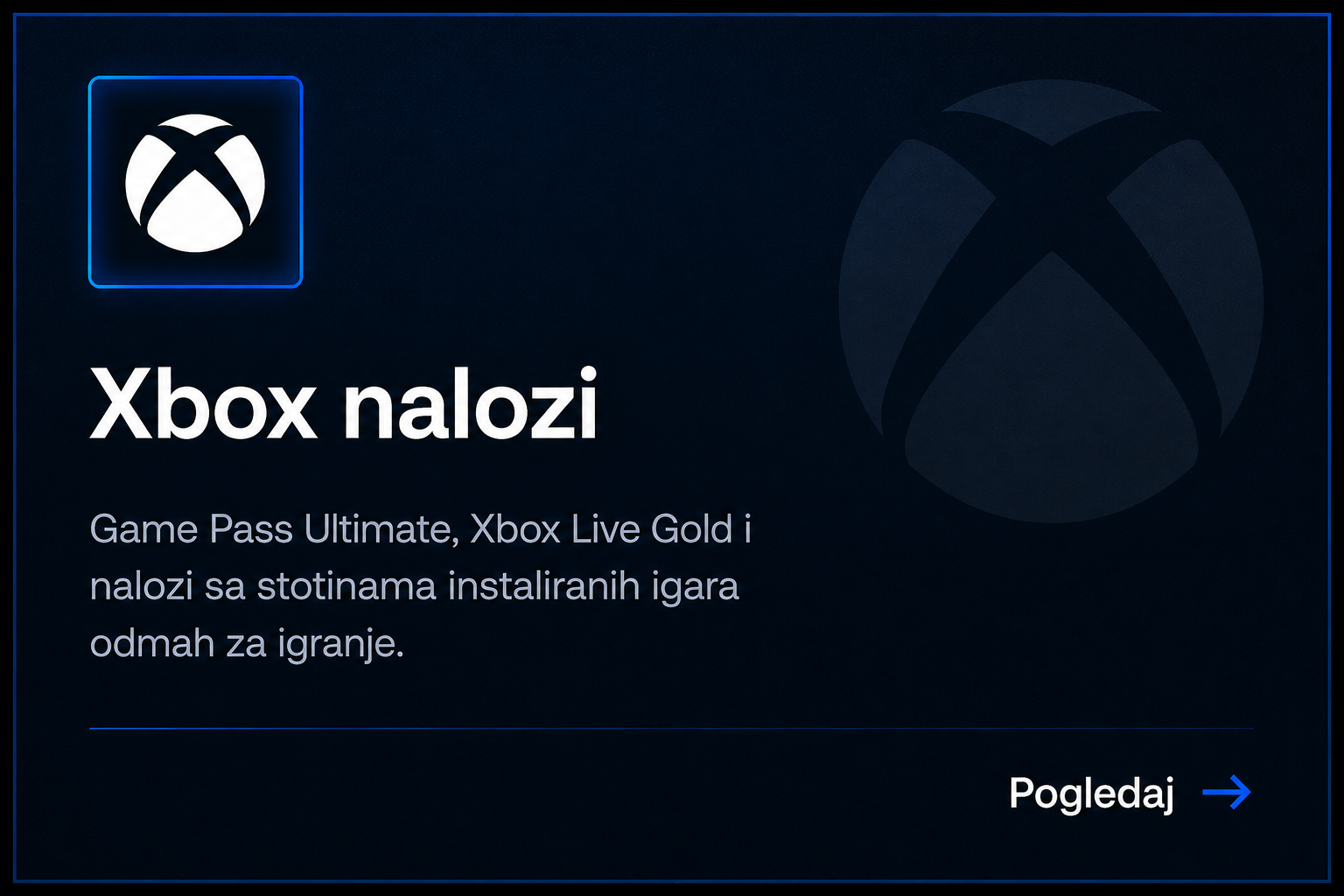 Xbox nalozi - Game Pass Ultimate, Xbox Live Gold i nalozi sa instaliranim igrama